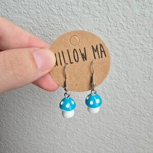 Willow May Blue Mushroom Earrings